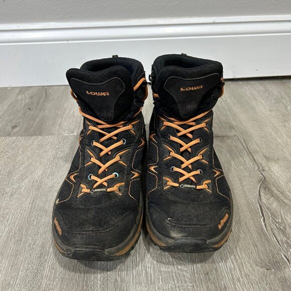 LOWA LINO GTX Mid Outdoor Waterproof Orange Black Work Boots Men’s Size 9 - Picture 3 of 7